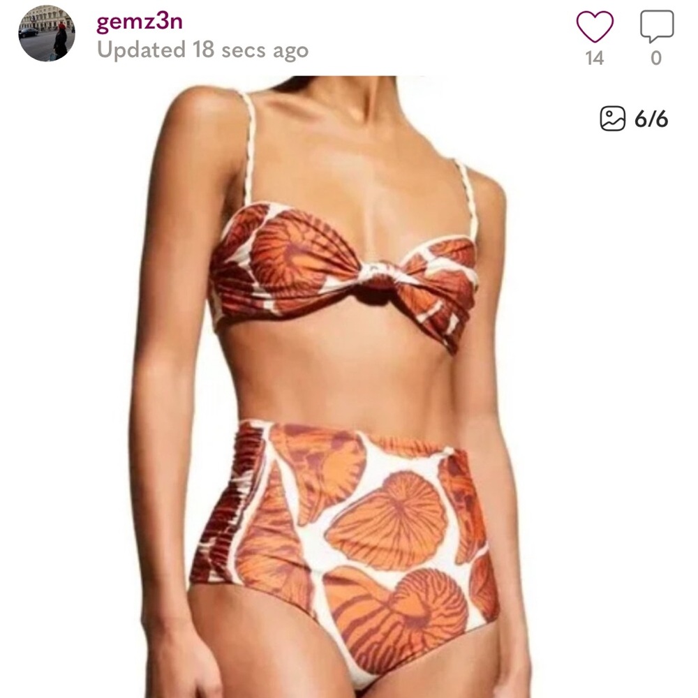 Johanna Ortiz Orange and White Bikini SET